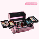 Axyaa Portable Makeup Organizer Box with Lock and 4 Trays