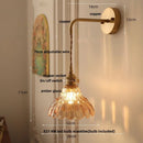 Axyaa Amber Glass LED Wall Lamp with Pull Chain Switch