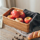 Axyaa Rattan Desktop Organizer: Eco-Friendly Storage Box for Kitchen, Cosmetics & More