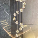 Axyaa Crystal Chandelier Stair Pendant - Modern Living Room Lighting
