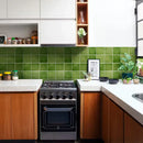Axyaa Self-adhesive 3D Wall Panel Green Tile Backsplash for Kitchen Bathroom