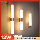 Axyaa Modern Gold Pipe LED Wall Lamp with Acrylic Lampshade
