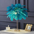 Axyaa Nordic Ostrich Feather Table Lamp - Pink & White Bedside Romantic Wedding