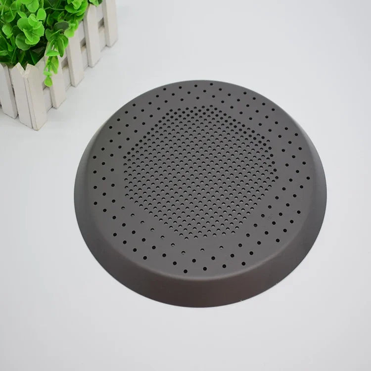 Axya Nonstick Pizza Baking Pan Tray - Black Metal Pizza Screen for Perfect Pizza