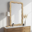 Rattan Wave Mirror by Axyaa: Decorative Irregular Wall Mirror for Living Room, Bedroom, Bathroom