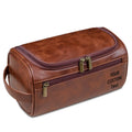 Axyaa Men's PU Leather Toiletry Bag: Personalized Travel Organizer for Groomsmen, Birthday, Bachelor Gift