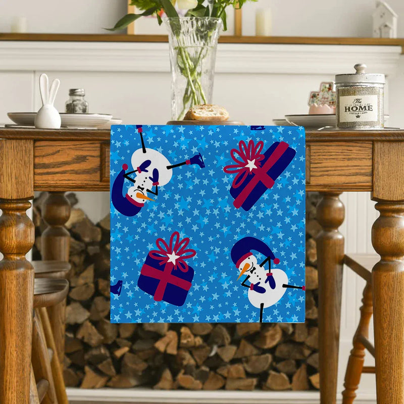 Snowman Tree Table Runner Kitchen Dining Decor by Axyaa