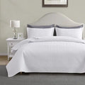 Axyaa Oversized King Lightweight White Bedspread Quilt Set - All Season Comforter Coverlet