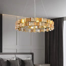 Axyaa Retro Luxury Glass Chandeliers for Dining Living Room Hotel Decor