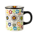 Axyaa Hand-Painted Ceramic Coffee Mug for Home and Office, Flowers Design
