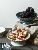 Axyaa Ceramic Dessert Tray Tea Tray Dry Fruit Tray Large Footed Fruit Tray
