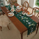 Axyaa Snowflake Jacquard Table Runner: Festive Décor for Winter Home
