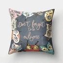 Axyaa Cute Owl Cushion Cover for Home Sofa Bedroom Decor