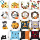 Axyaa Halloween Pumpkin Cushion Cover 18x18 - Farmhouse Throw Pillow for Home Decor