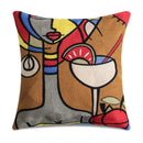 Axyaa Picasso Graffiti Art Painting Cushion Cover for Home Décor