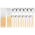 Axyaa Gold Stainless Steel Dinnerware Set for Elegant Table Setting