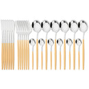 Axyaa Gold Stainless Steel Dinnerware Set for Elegant Table Setting