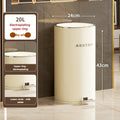 Axyaa Metal Dual Bucket 20L Sealed Step Trash Can for Kitchen Bathroom Bedroom