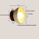 Axyaa LED Wall Light with Wood Base, Natural Yellow Travertine, Modern Nordic Design