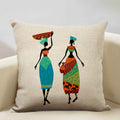 Axyaa African Woman Geometric Pillow Cover Ethnic Sofa Decoration