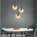 Axya Smoky Gray Glass Pendant Light with E27 Socket - Stylish Lighting for Dining Room & Bedroom