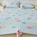 Axyaa Natural Latex Summer Mat Set with Silk Thicken Bed Pad, Pillowcase & Ice Silk Sheet