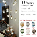 Axyaa Spiral Stairwell Glass LED Chandelier - Modern Nordic Design, Creative Duplex Villa Pendant Light