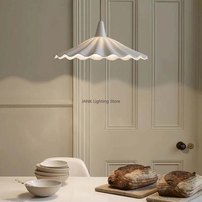 Axyaa White Ceramic LED Pendant Chandelier for Home Decor