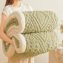 Axyaa Winter Sherpa Blanket: Double Layer Plush Fleece Quilt for Warmth & Comfort