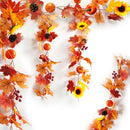 Axyaa Gold Maple Leaf Sunflower Pumpkin Vine Thanksgiving Table Decor