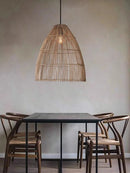 Axyaa Handmade Rattan Chandelier: Elegant Woven Art Lamp for Bedroom, Dining & Study Room