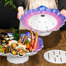 Axyaa Seafood Sashimi Salmon Plate Set - Melamine Round High-End Serving Platter