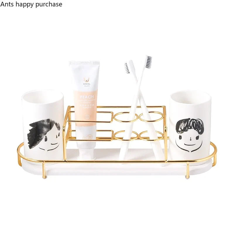 Axya 3-Piece Electric Toothbrush Holder & Cup Set for Couples