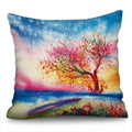 Axyaa Sunflower Starry Sky Oil Painting Polyester Cushion Cover Home Decor Pillowcase