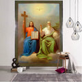 Axyaa Virgin Mary Tapestry: Medieval Retro Style Boho Wall Hanging for Home Decor