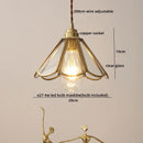 Axyaa Glass Copper LED Pendant Light with Knob Switch - Nordic Style