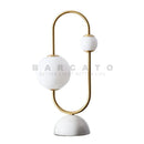 Axyaa Modern Marble LED Desk Lamp for Bedroom Living Room, Classic Metal Design
