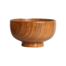 Axyaa Handcrafted Japanese Wooden Soup Bowl Large Retro Solid Wood Tableware