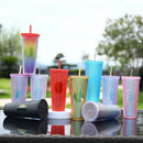 Axyaa Double Layered Straw Cup: Diamond Radiant Water, Coffee, Drinks, Mugs