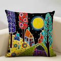 Axyaa Scenic Illustration Cushion Cover 45x45cm for Home Art Decoration