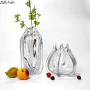 Axyaa Pomegranate Glass Vase for Flowers Arrangement and Table Decoration