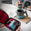 Axyaa Ceramic Tea Set Cup Portable Kung Fu Teaware Gift Box