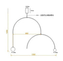 Axyaa Iron Line Chandelier: Modern Scandinavian Art Hanging Lamp for Living Room & Bedroom