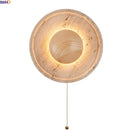 Axyaa Wooden LED Wall Lamp with Yellow Travertine Design