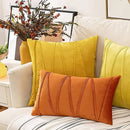 Axyaa Orange Yellow Velvet Throw Pillow Covers Halloween Home Decor