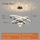 Axyaa Starry Sky Projection LED Chandelier in Black/Gold - Hanging Pendant Lights for Home