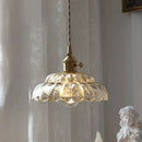 Axyaa Glass Pendant Light Brass Wire Adjustable Hanging Lamp