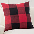 Axyaa Classic Retro Red/Black Plaid Teddy Pillow Cover 45x45cm