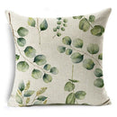 Axyaa Tropical Plants Linen Cushion Cover 45x45cm - Decorative Sofa Bed Pillow Case