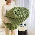 Axyaa Cozy Fluffy Blanket for Bedroom - Soft Solid Color Bedspread & Bed Cover
